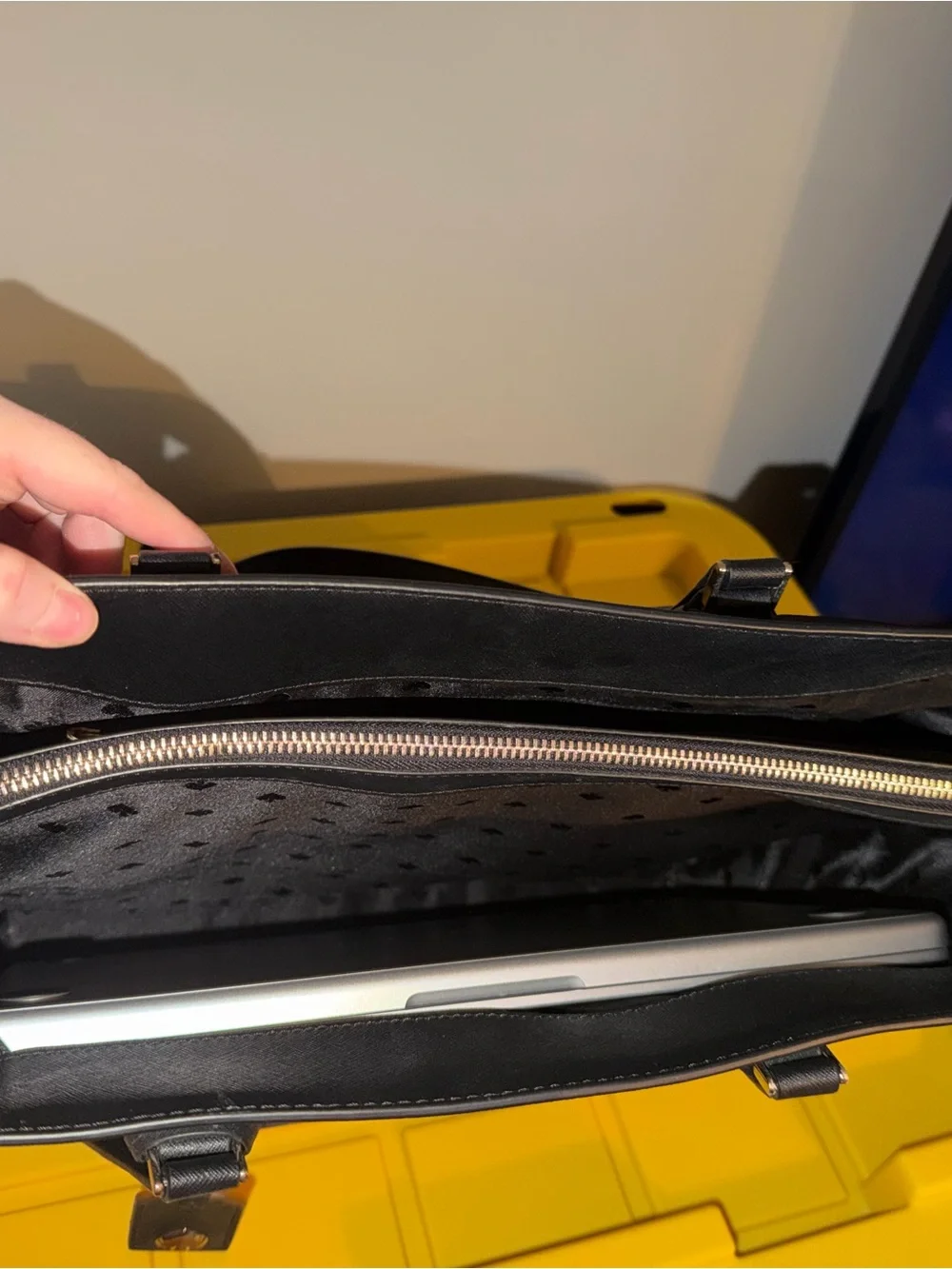 kate spade Black Saffiano Leather Laptop Tote